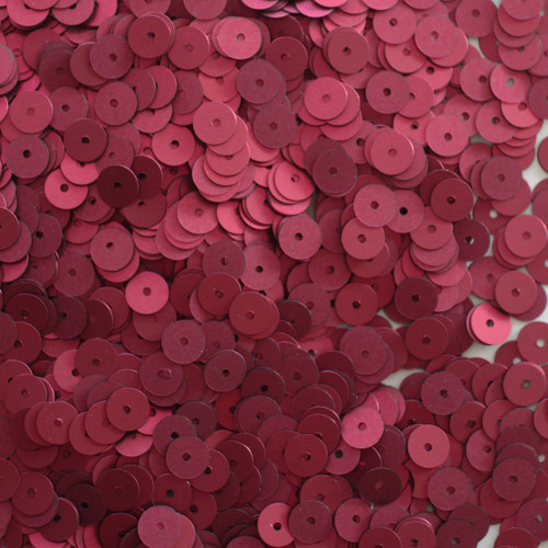 6mm Sequins Red Wine Burgundy Matte Silk Frost