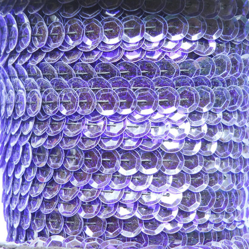 Sequin Trim 8mm Cup Plum Purple Transparent See-Thru