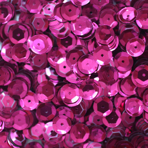 8mm Cup Sequins Fuchsia Pink Metallic