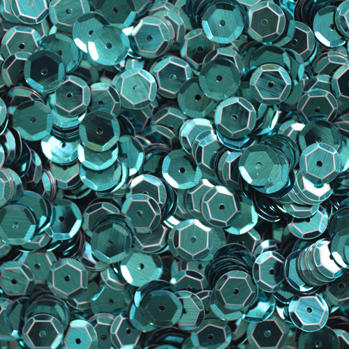 8mm Cup Sequins Turquoise Teal Peacock Metallic