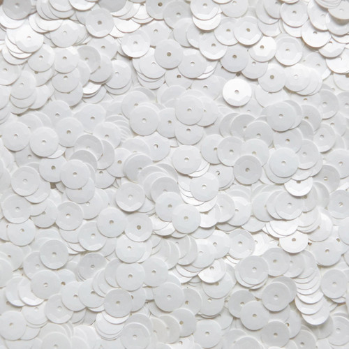 8mm Cup Sequins Oyster White Opaque