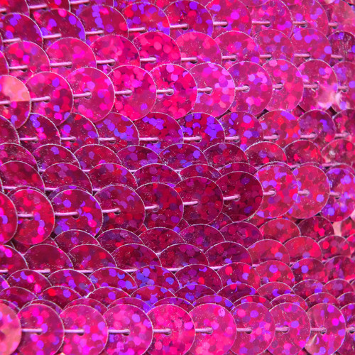 Sequin Trim 8mm Fuchsia Pink Hologram Glitter Sparkle Metallic