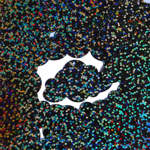 Cloud Sequin 1.5" Black Galactic Night Hologram Glitter Sparkle Metallic Cloud Sequin 1.5" Black Galactic Night Hologram Glitter Sparkle Metallic