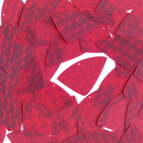 Fishscale Fin Sequin 1.5" Red 3D Three Dimensional Reflector
