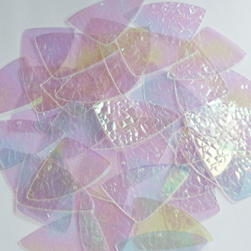 Fishscale Fin Sequin 1.5" Crystal Crackle Iris Rainbow Iridescent