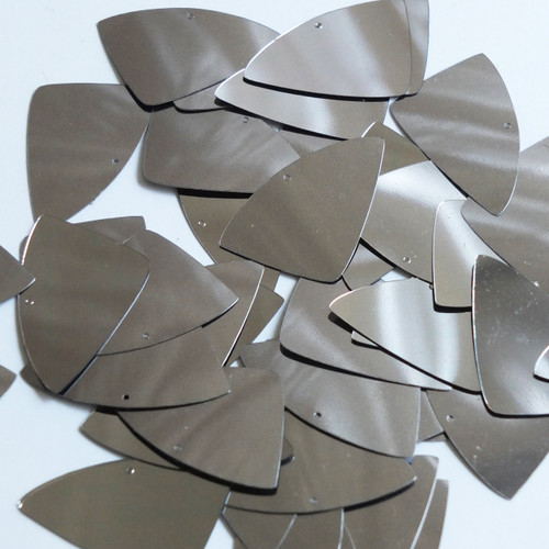 Fishscale Fin Sequin 1.5" Hematite Shiny Gray Metallic