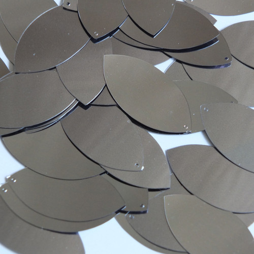 Navette Leaf Sequin 1.5" Hematite Shiny Gray Metallic Navette Leaf Sequin 1.5" Hematite Shiny Gray Metallic