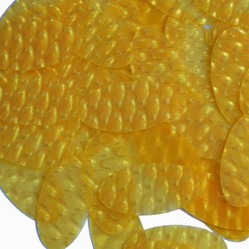 Oval Sequin 1.5" Yellow 3D Three Dimensional Reflector