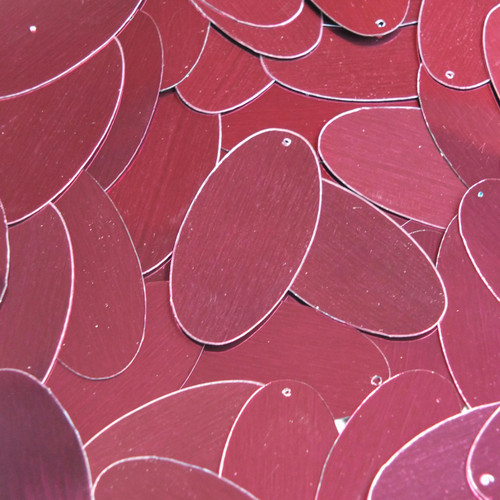 Oval Sequin 1.5" Burgundy Wine Red Metallic