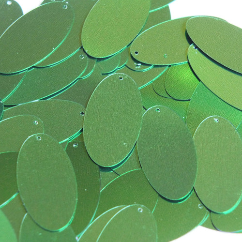 Oval Sequin 1.5" Kelly Green Metallic