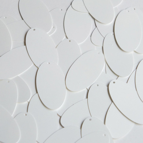 Oval Sequin 1.5" Pearly White Opaque