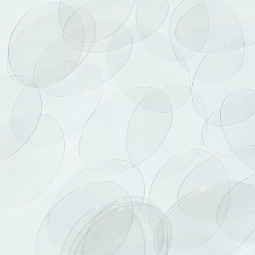Oval Sequin 2" Crystal Clear Transparent See-Thru Oval Sequin 2" Crystal Clear Transparent See-Thru