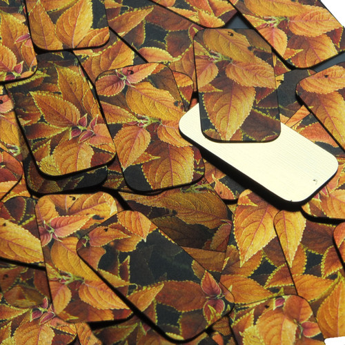 Rectangle Sequin 1.5" Gold Orange Coleus Foliage Leaf Metallic