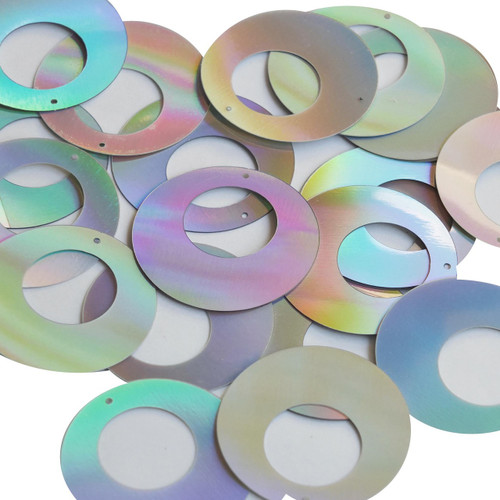 Circle Loop Sequin 1.5" Silver Lazersheen Reflective Metallic