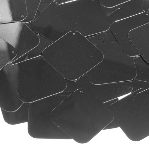 Square Diamond Sequin 1.5" Black Shiny Metallic