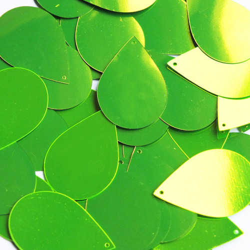 Teardrop Sequin 1.5" Lime Green Metallic Fluorescent Teardrop Sequin 1.5" Lime Green Metallic Fluorescent