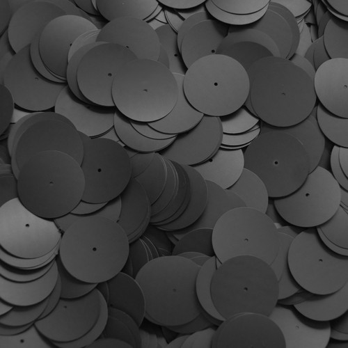 20mm Sequins Center Hole Black Matte Silk Frost 20mm Sequins Center Hole Black Matte Silk Frost