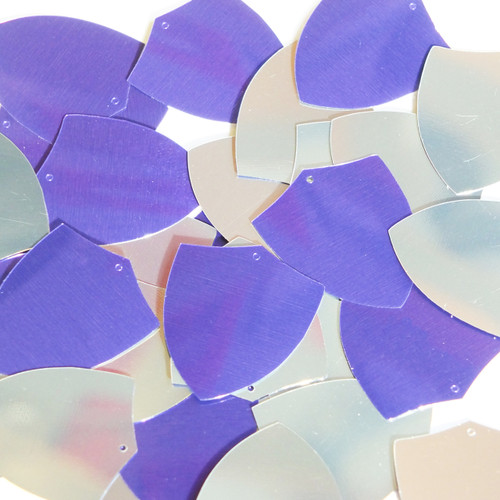 Shield Sequin 1.5" Purple Silver Metallic