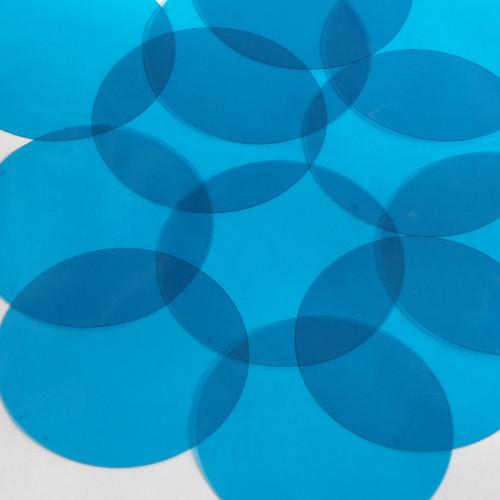 Round Vinyl Shape 60mm Blue Go Go Transparent