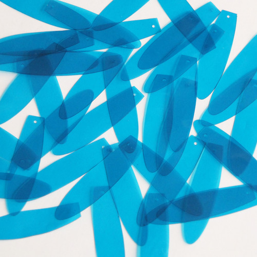 Long Drop Vinyl Shape 1.5" Blue Go Go Transparent