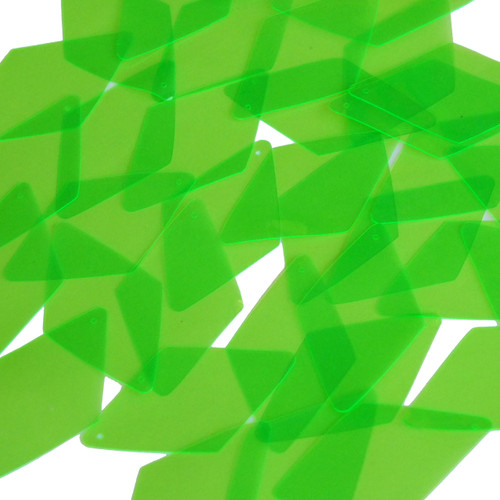 Long Diamond Vinyl Shape 1.75" Green Go Go Fluorescent Edge Glow