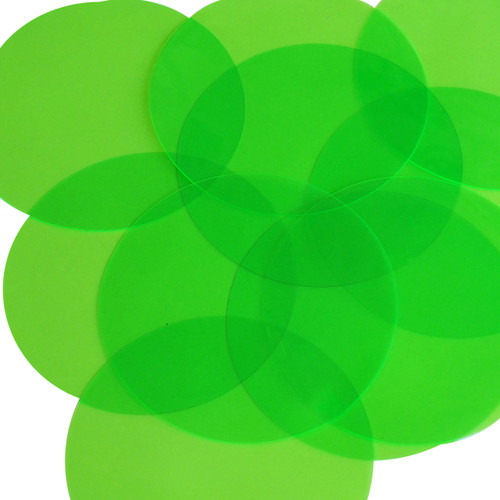 Round Vinyl Shape No Hole 70mm Green Go Go Fluorescent Edge Glow