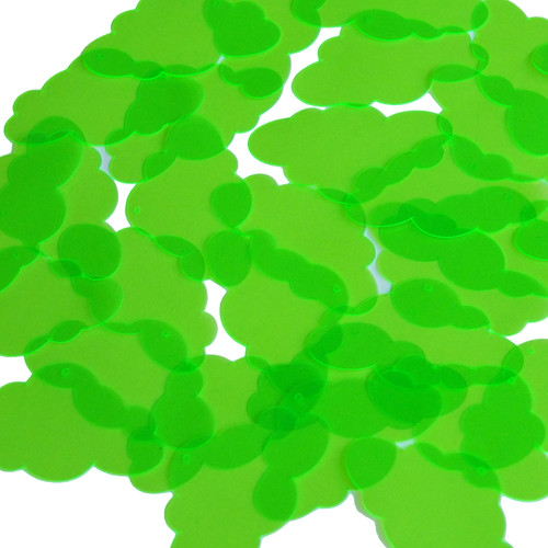 Cloud Vinyl Shape 1.5" Green Go Go Fluorescent Edge Glow