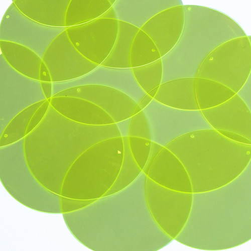 Round Vinyl Shape 60mm Yellow Go Go Fluorescent Edge Glow