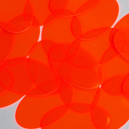 Oval Vinyl Shape 2" Orange Go Go Fluorescent Edge Glow