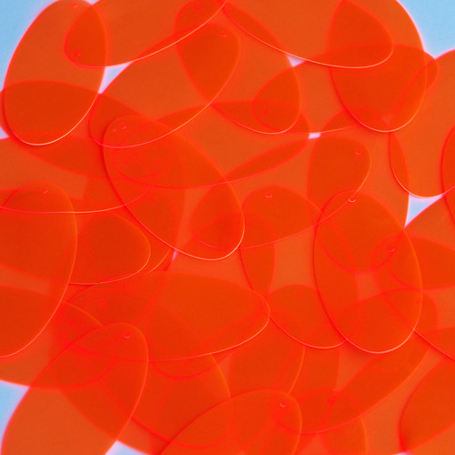 Oval Vinyl Shape 1.5" Orange Go Go Fluorescent Edge Glow
