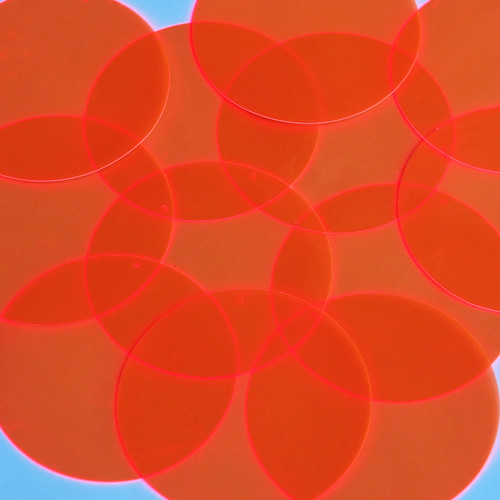 Round Vinyl Shape 60mm Orange Go Go Fluorescent Edge Glow