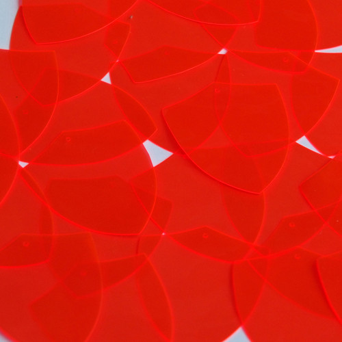 Shield Vinyl Shape 1.5" Red Go Go Fluorescent Edge Glow