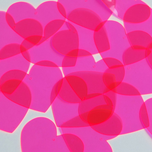 Heart Vinyl Shape 35mm Hot Pink Go Go Fluorescent Edge Glow