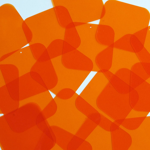 Square Vinyl Shape 40mm Orange Go Go Transparent