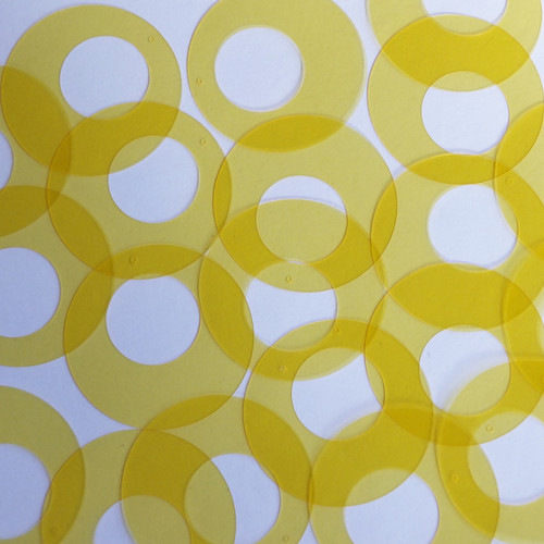 Circle Loop Vinyl Shape 1.5" Yellow Go Go Transparent