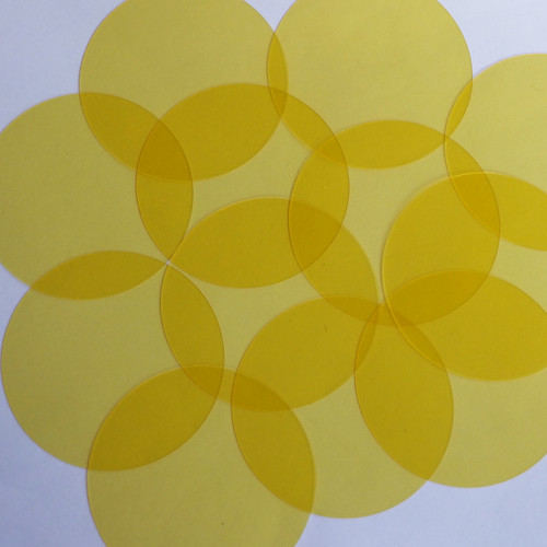 Round Vinyl Shape No Hole 60mm Yellow Go Go Transparent