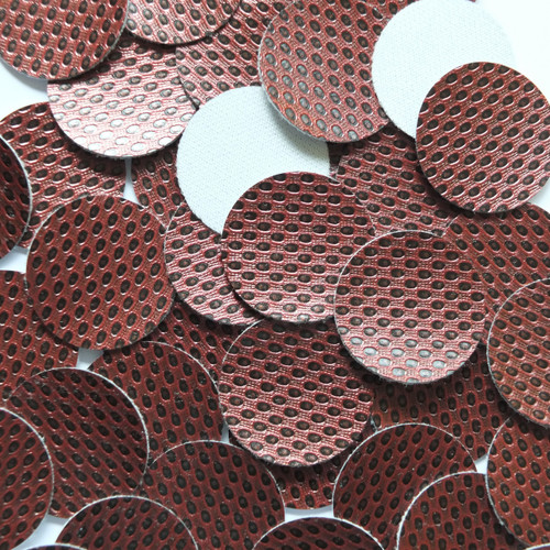 24mm Vinyl Disc Wine  Metallic Embossed No Hole Round Circle