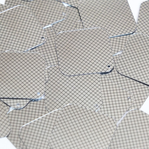 Square Diamond Sequins 1.5" Black Silver Grid Check Squares Metallic