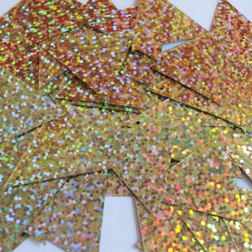 Triangle Sequins 30mm Gold Hologram Glitter Sparkle Metallic