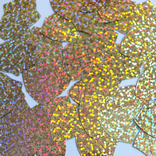 Shield Sequins 1" Gold Hologram Glitter Sparkle Metalli