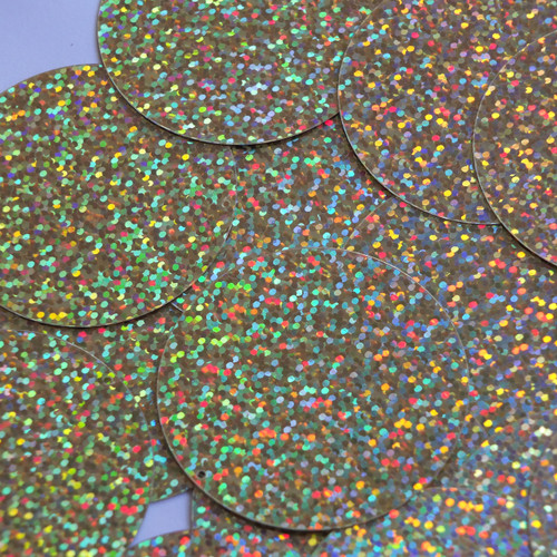 Round Sequins 50mm Gold Hologram Glitter Sparkle Metallic