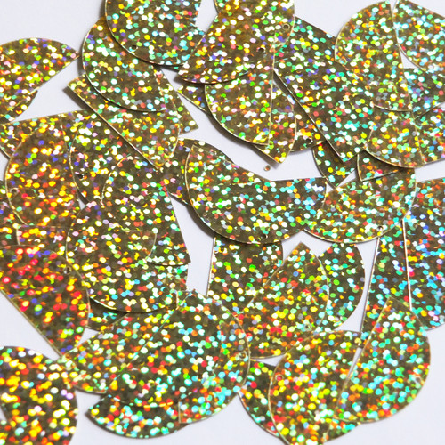 Half Round Semi Circle Sequins 30mm Gold Hologram Glitter Sparkle Metallic