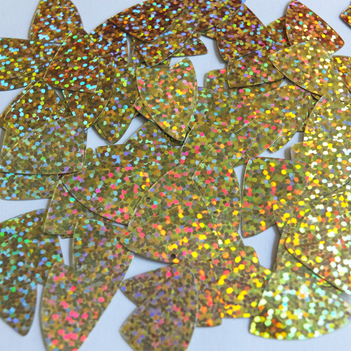 Fishscale Fin Sequins 1" / 25mm Gold Hologram Glitter Sparkle Metallic