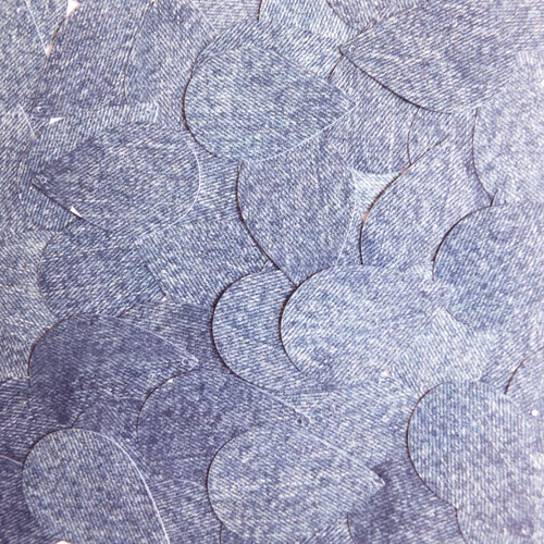 Teardrop Sequins 1.5" Denim Blue Jean Fabric Effect Opaque