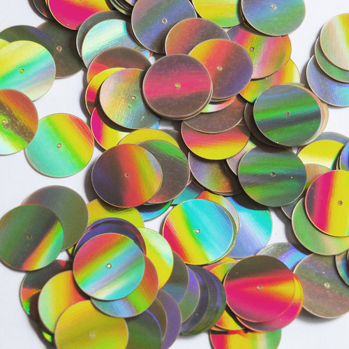 Round Sequin 20mm Center Hole Aqua Blue Lazersheen Reflective