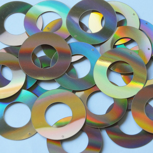 Donut Ring Sequins 1.5" Gold Lazersheen Reflective Metallic