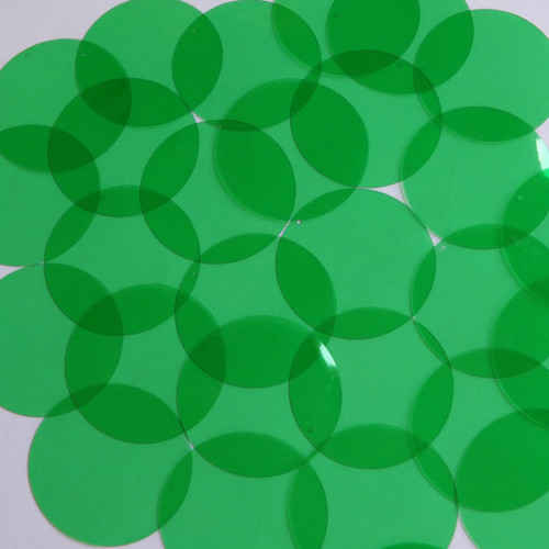 40mm  Round Shape Vinyl Go Go Trans Green