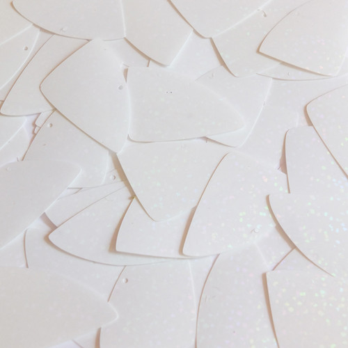 Fishscale Fin sequins 1.5" White Crystal Hologram Glitter Sparkle