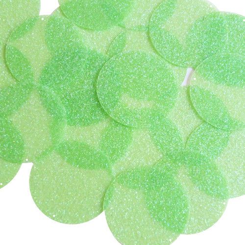 Round sequins 40mm Spring Green Neon Fluorescent Sparkle Glitter Texture