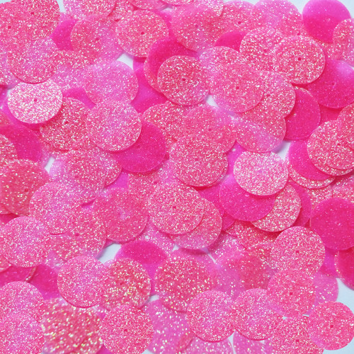 Round sequins 15mm Pink Neon Fluorescent Sparkle Glitter Texture